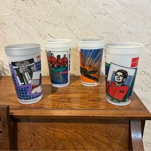 Star Trek IV The Voyage Home Set of 4 Collector Vintage Plastic Drinking Cups